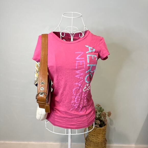 Cute vintage y2k pink Aeropostale tight t shirt - Picture 4 of 6